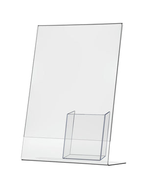 11"W x 17"H Poster Sign Display Slant Back with Brochure Slot