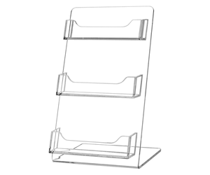 3 Pocket Business Gift Card Display Stand Slant Back Countertop