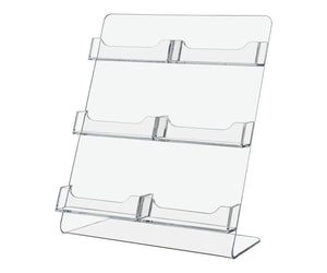 6 Pocket Business Gift Card Display with Slanted Back
