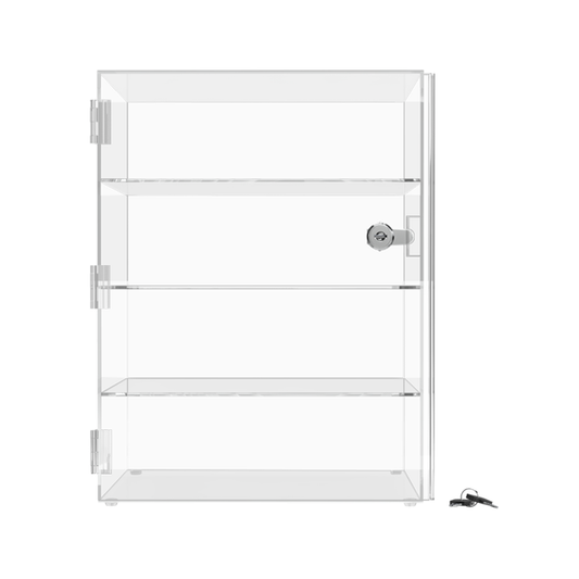 12"W x 12"D x 16"H Acrylic Locking Display Cabinet 3 Shelves