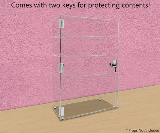 12"W x 6"D x 19"H Acrylic Locking Retail Display Cabinet