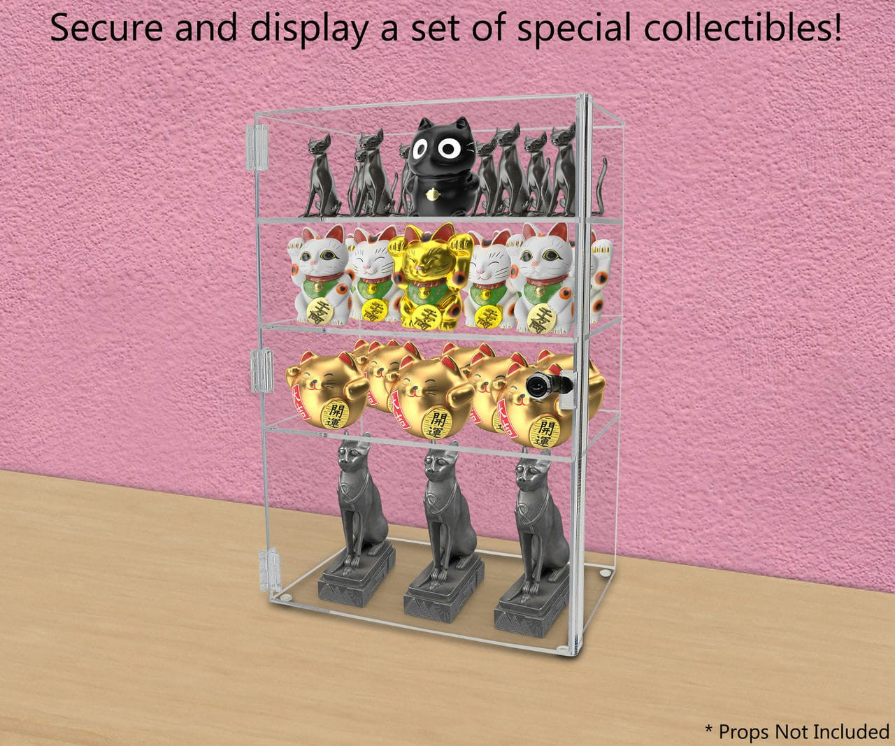 12"W x 8"D x 19"H Acrylic Display Case with 3 Shelves