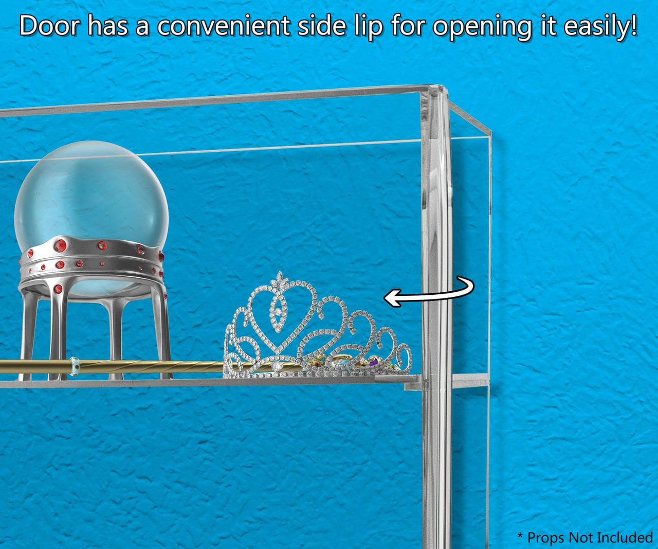 15.5" Locking Display Cabinet with 3 Shelves Countertop Showcase