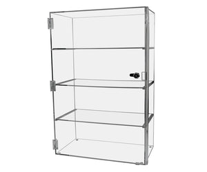 15.5"W x 8.5"D x 24"H Acrylic Locking Display Cabinet 3 Shelves