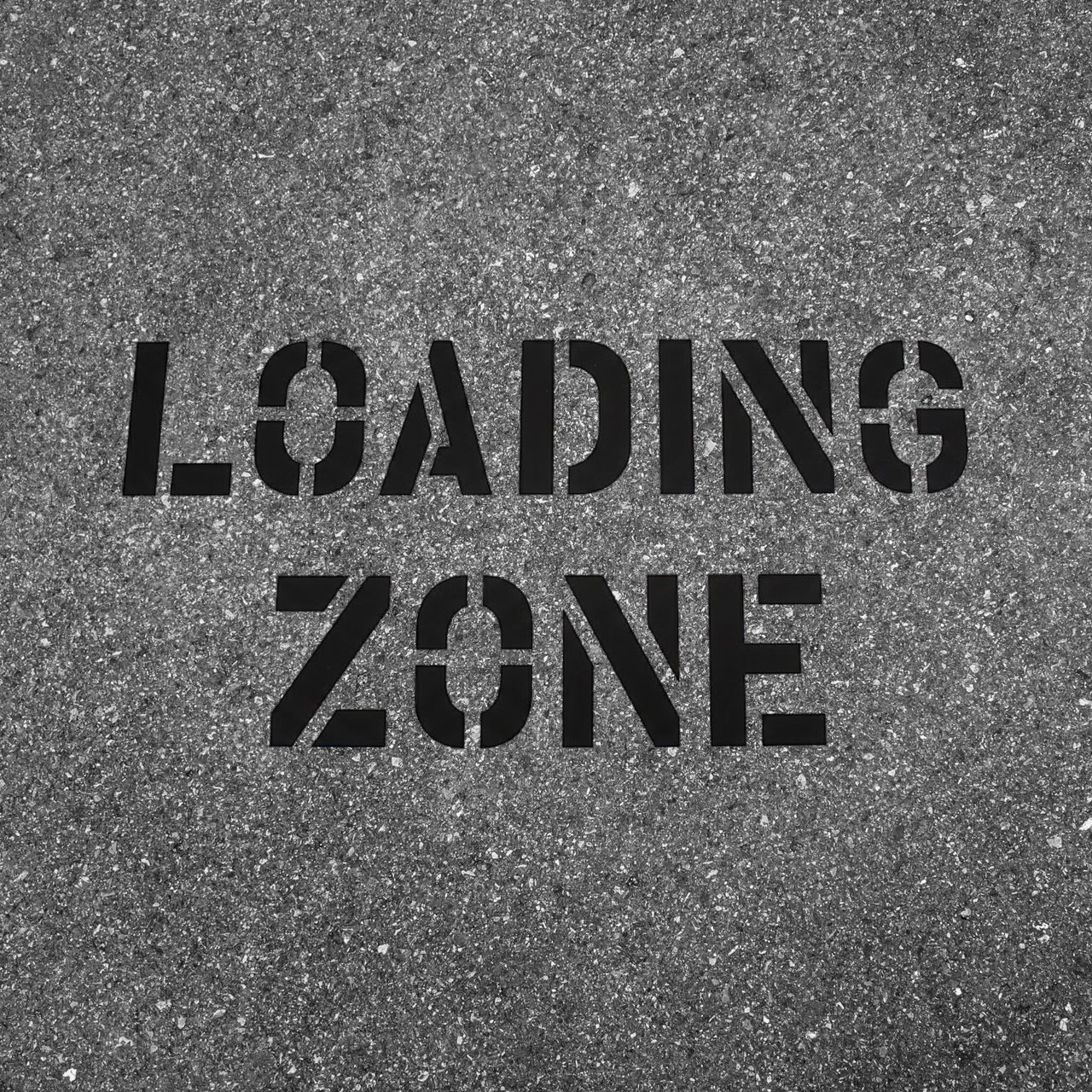 LOADING ZONE Stencil with 12" Letters for Painting Blacktops
