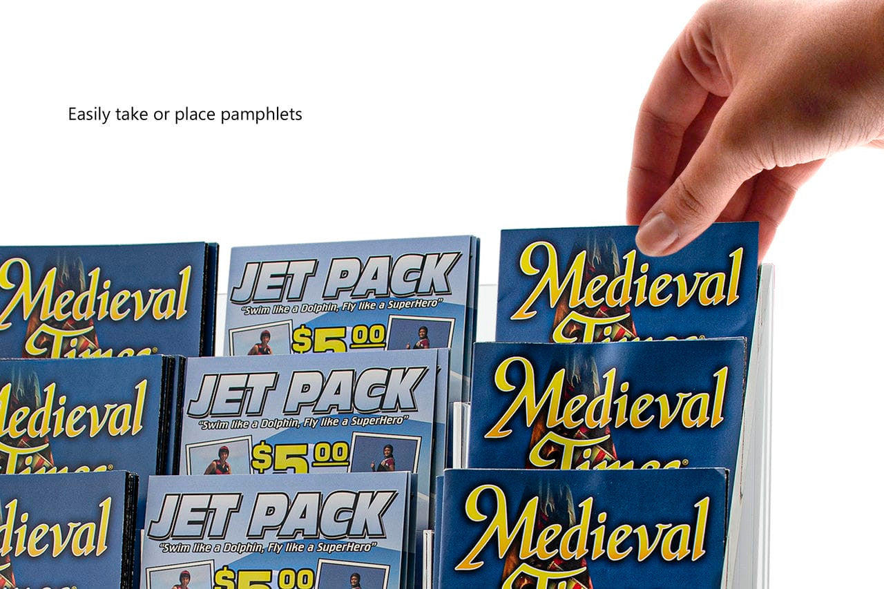 Brochure Holder Multi Tier 12 Pocket for 4"W Trifolds and Menus