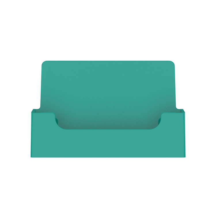 Teal Business Card Holder Single Pocket Countertop Display