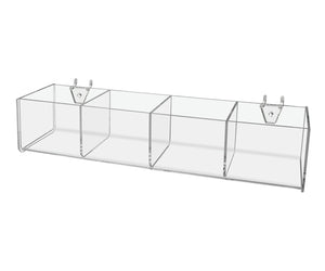 15.75"W Pegboard Compartment Storage Bin 4 Cubby Organizer