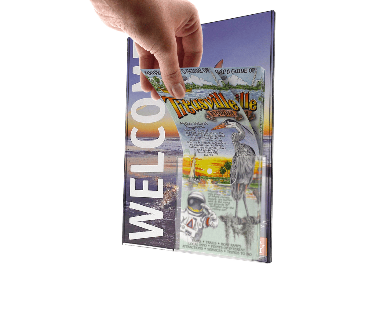 TRU-VU 8.5"W x 11"H Sign Sleeve with Trifold Brochure Slot