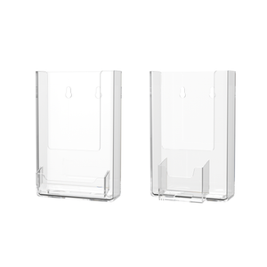 4"W Trifold Brochure Holder Display with Business Card Pocket