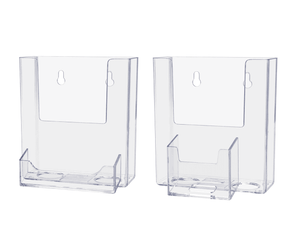 4"W Trifold Brochure Holder with Business Card Pocket