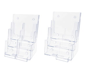 Brochure Holder for Trifolds and Flyers with Business Card Slot