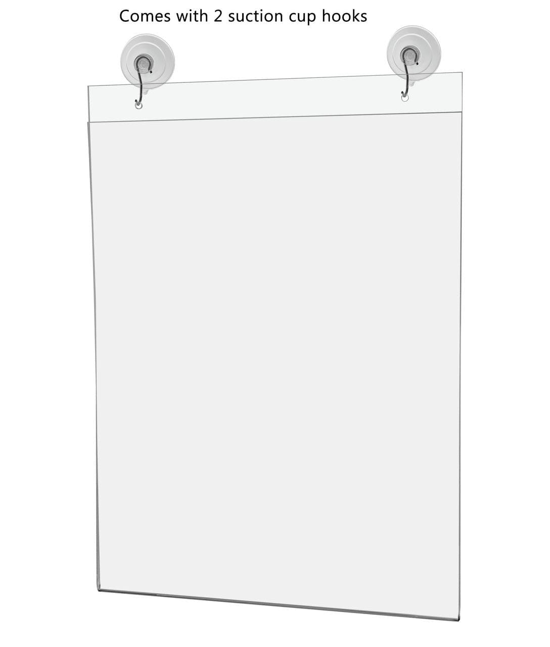 11"W x 14"H Window Mount Sign Holder Suction Cup with Hooks