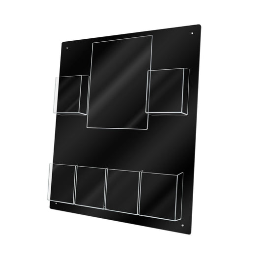 Wall 8.5"W x 11"H Sign Holder and 6 Trifold Pockets Holder PVC