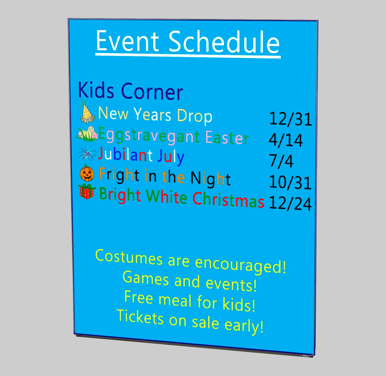 8.5"W x 11"H Wall Sign Holder with Double Sided Tape