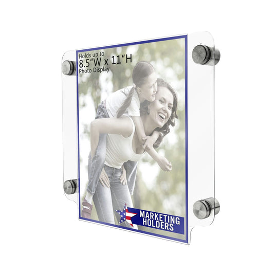 8.5"W x 11"H Sign Holder with Standoffs Business Hours Menu