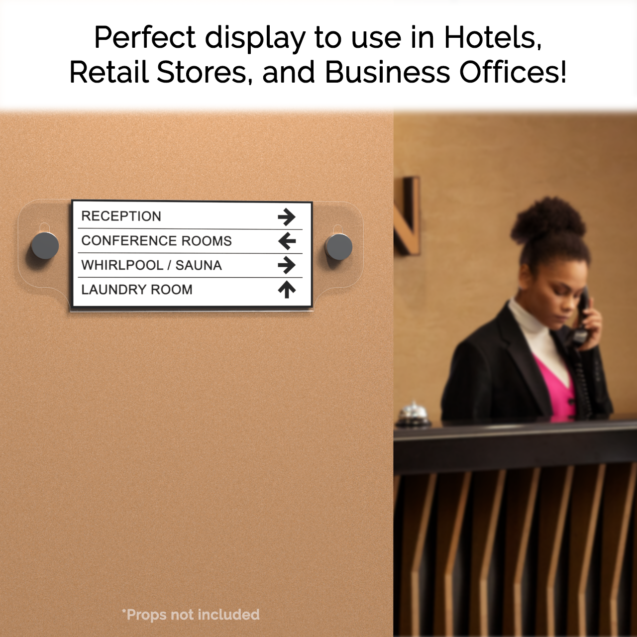 9"W x 4"H Sign Holder with Standoffs Photo Display Wall Frame