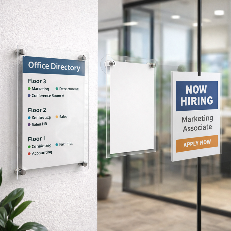 Wall Mount Acrylic Sign Holders & Frames