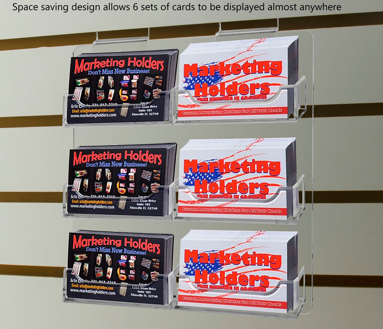 Slatwall Multi Pocket Business Gift Card Holder 6 Slot Display