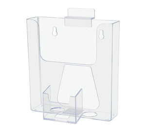 Slatwall 6"W Bifold Brochure Holder with Vertical Card Slot