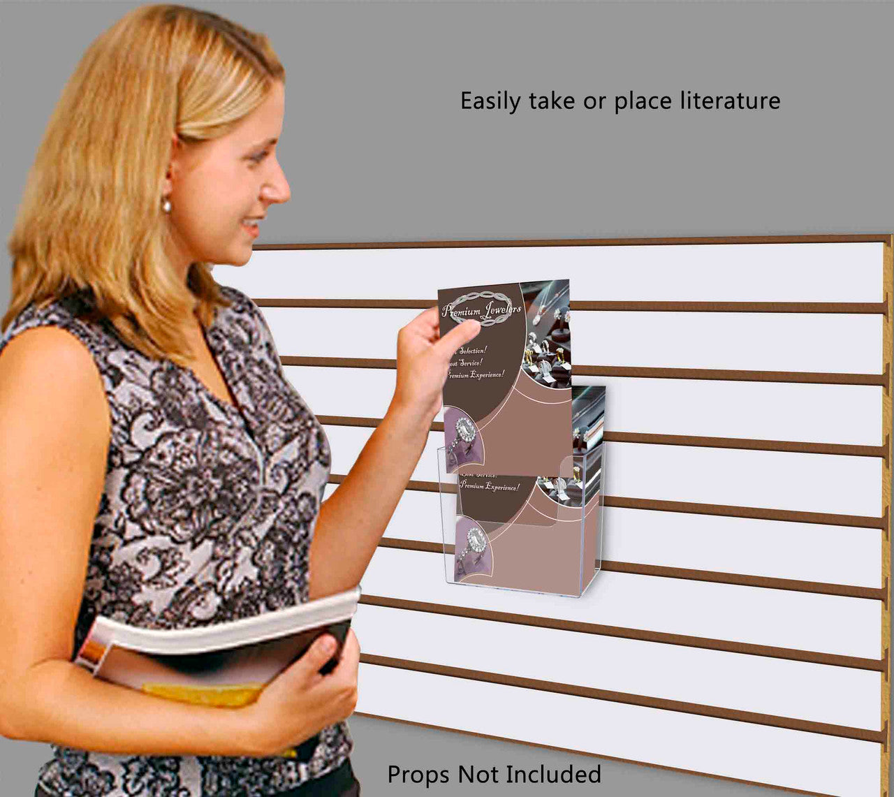 Slatwall 5.5"W Bifold Brochure Holder Display