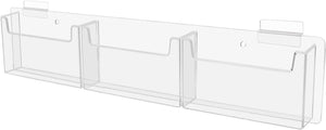 Slatwall 6"W Postcard Holder Three Pocket Index Time Card Rack