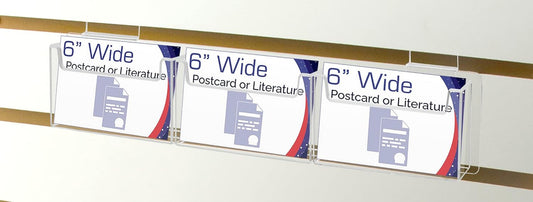 Slatwall 6"W Postcard Holder Three Pocket Index Time Card Rack