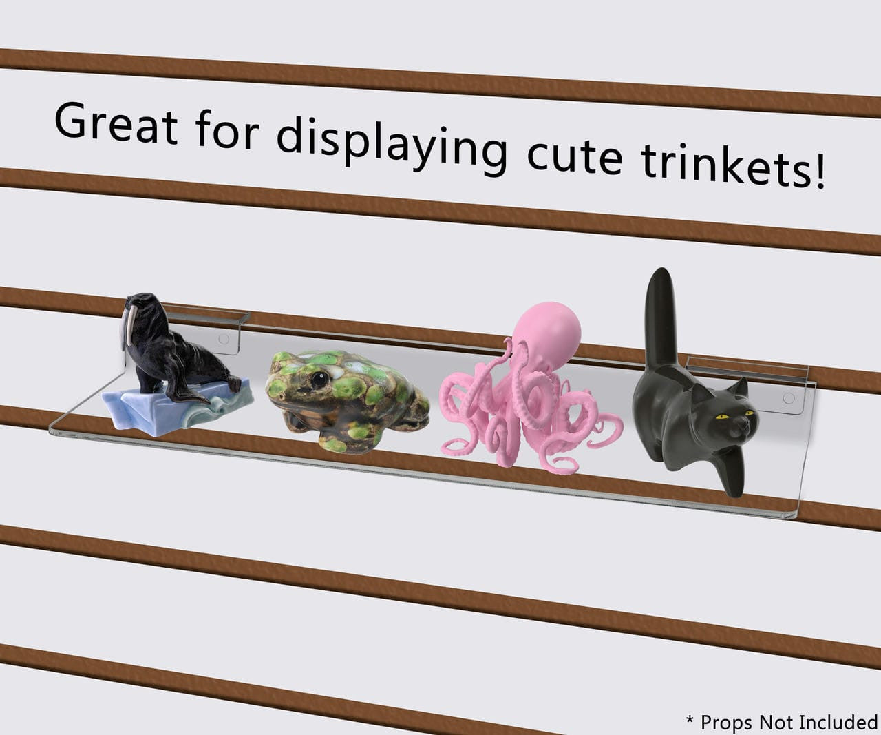 12" x 4.5" x 1.75" Clear Acrylic Slatwall Product Display Shelf