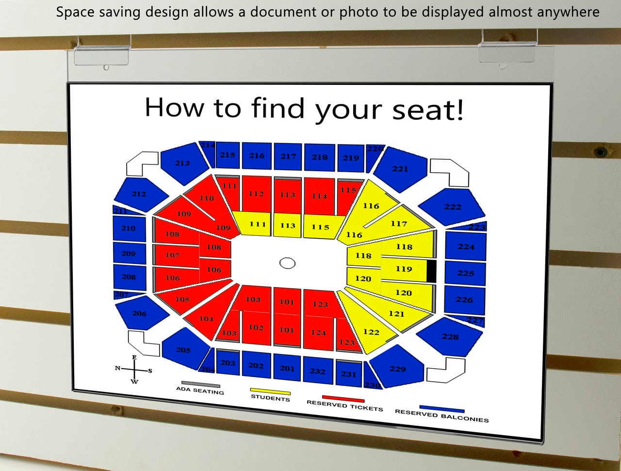 17"W x 11"H Slatwall Sign Holder Poster Display