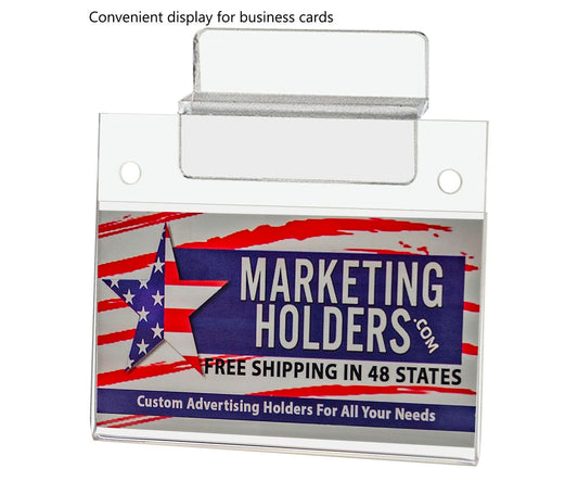 3.5"W x 2"H Slatwall Business Card Sign Holder Price Tag Display