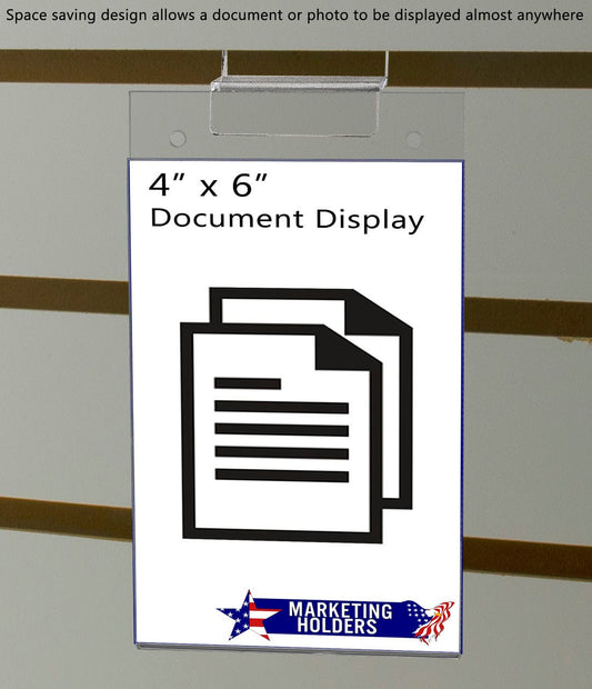 4"W x 6"H Slatwall Sign Holder for Pricing Sales and Specials