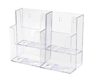 Trifold Holder for 4"W Brochures 2 Tier Multi Pocket Display