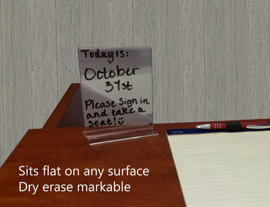 Sign Holder 4"W x 5"H Double Sided Bottom Load Table Tent