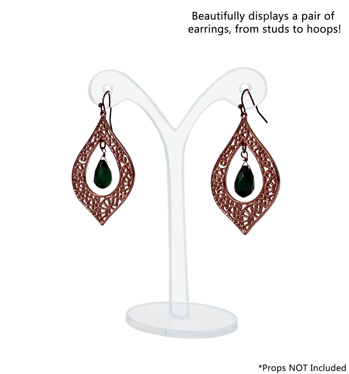 4"H Y Shape Dangle Earring Stand Vanity Display Acrylic Clear