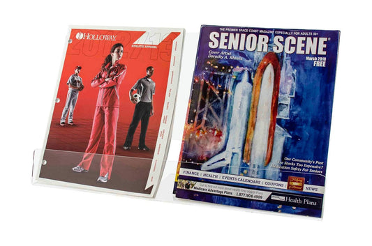 18"W Slatwall Book Shelf with Lip Stop Catalog Booklet Rack Clear