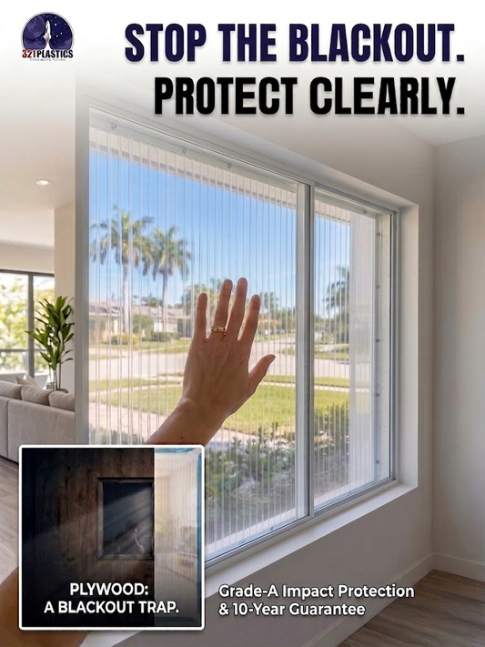 Clear Polycarbonate Hurricane Panels - Custom Cut Multiwall Sheets