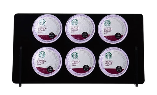 Coffee Pod Holder 6 Pocket Black Condiment Cups Acrylic