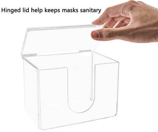 Face Mask or Glove Dispenser with Hinged Lid Countertop Stand