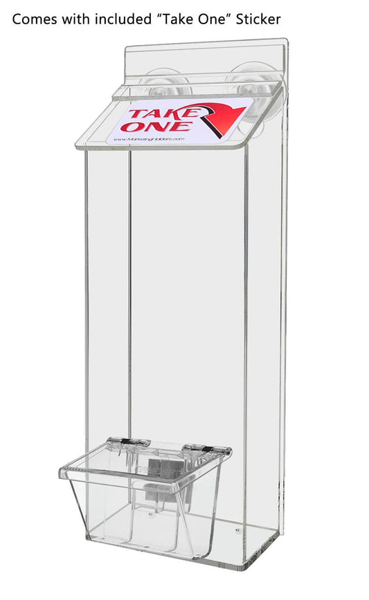 4"W x 9"H Suction Cup Outdoor Brochure Holder with Card Box