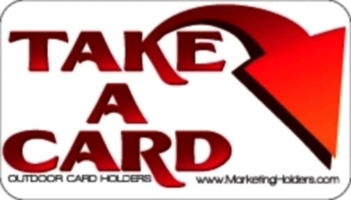 "Take a Card" Decal Sticker Red With Arrow Outdoor Vehicle