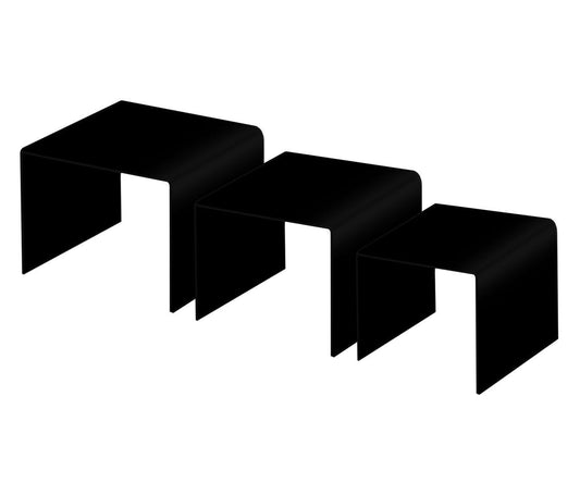 3 Piece Black Acrylic 5" 6" 7" Display Pedestals