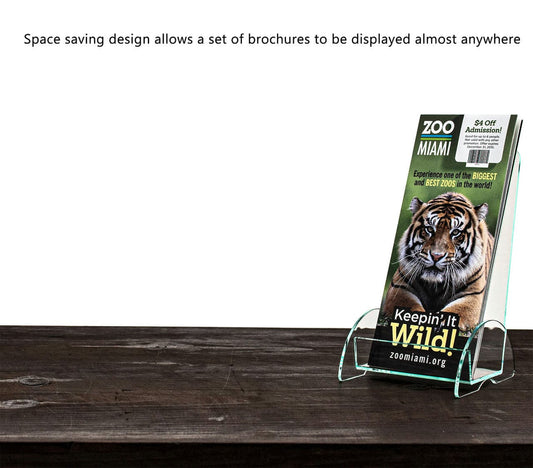 4"W Euro Style Trifold Brochure Holder Countertop Display