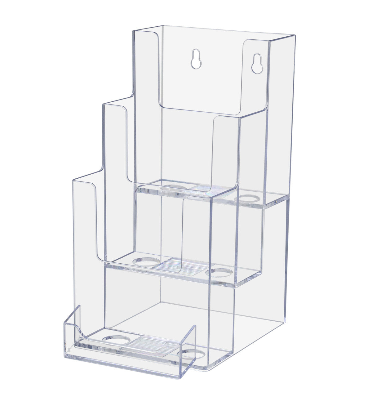 Brochure Holder for 4"W Literature 3 Tiers with Card Pocket
