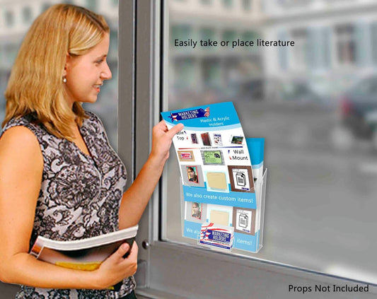 Suction Cup 8.5"W Catalog Holder with Card Pocket