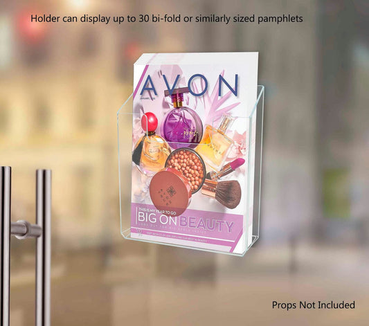 Suction Cup 6"W Bifold Brochure Holder Window Mount