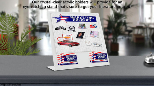 11" x 8.5" Landscape Sign Holder with 2 Business Card Slots