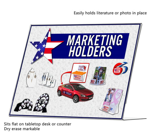 14"W x 11"H Sign Holder Landscape Frame Retail POP Display Stand