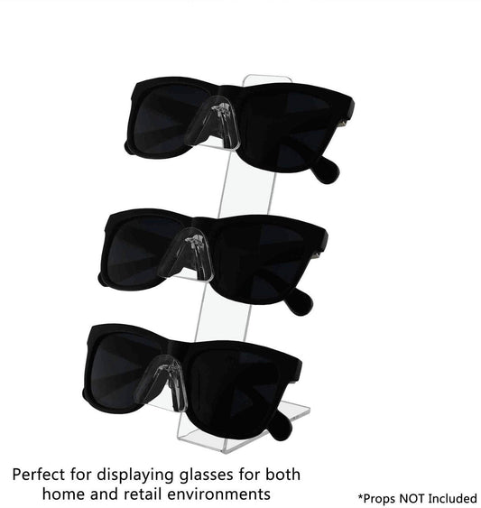 Three Pair Eyewear Stand Slant Back Retail Sunglasses Display