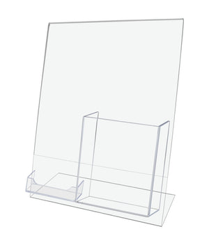 8.5"W x 11"H Sign Holder with Business Card Slot and Trifold Pocket
