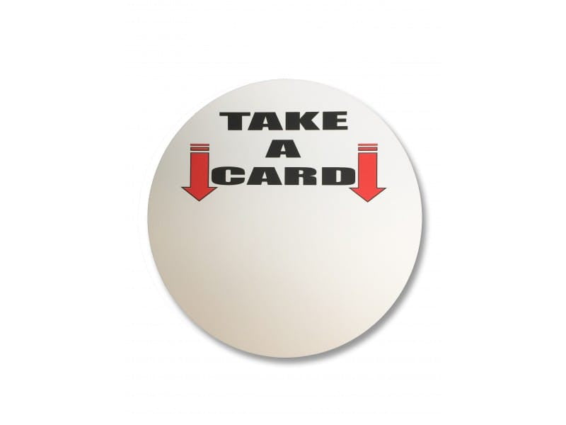 White Magnetic 7" Take A Card Round Vehicle Magnet